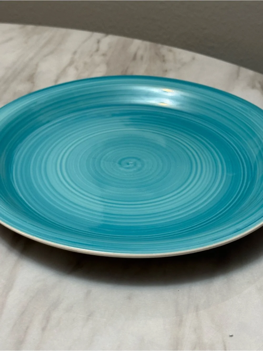 Dover & York Aqua / Turquoise Swirl stoneware ceramic dinner plate10.5”